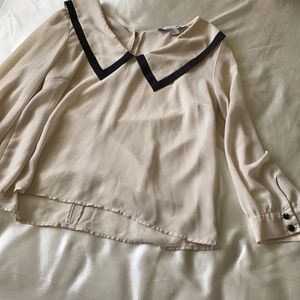 Forever21, beige and black, top, S